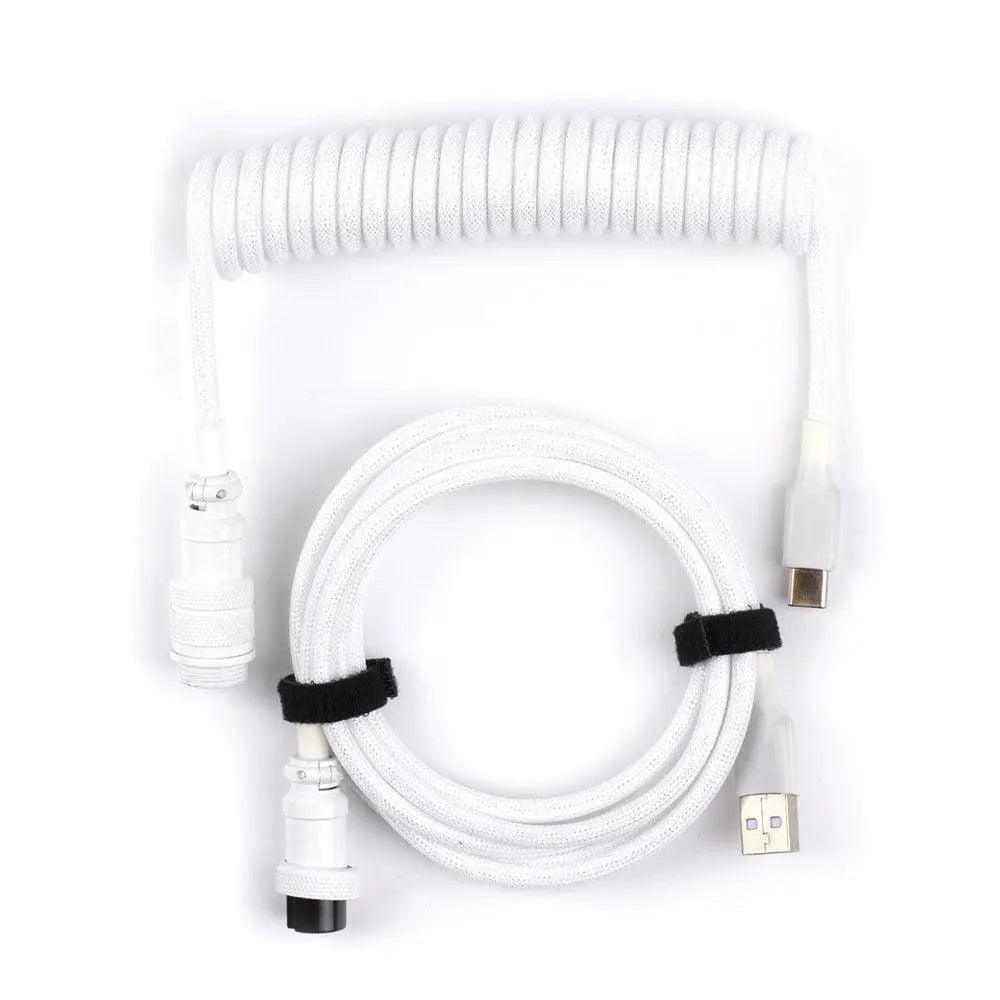 Coiled Cable - White - Mechanical Keyboard Cable