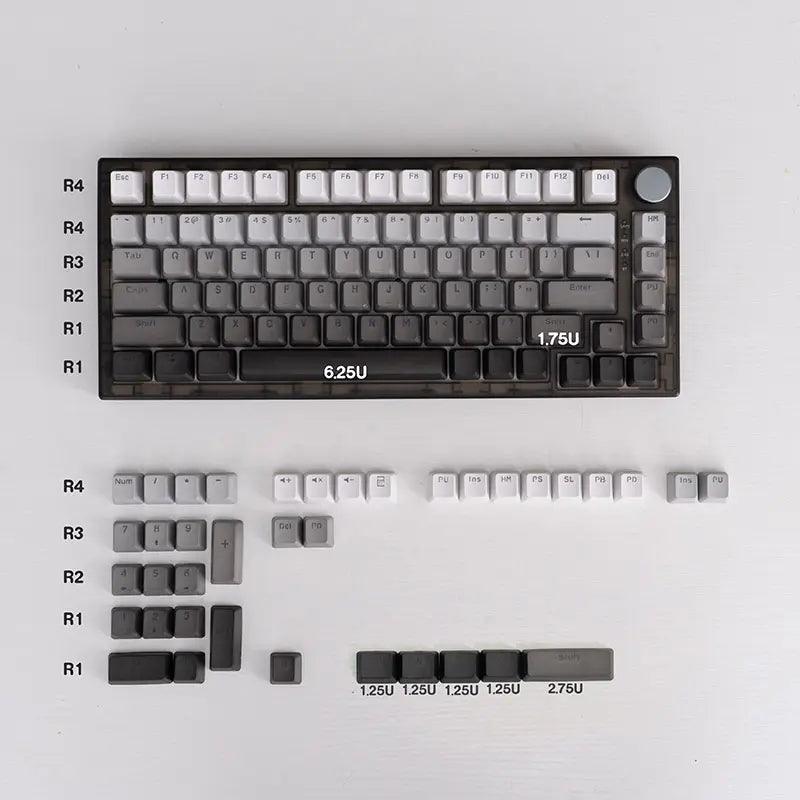 Gradient Grey - PBT Keycap Set - OEM Profile - 120 Keycaps - Clickeys.nl
