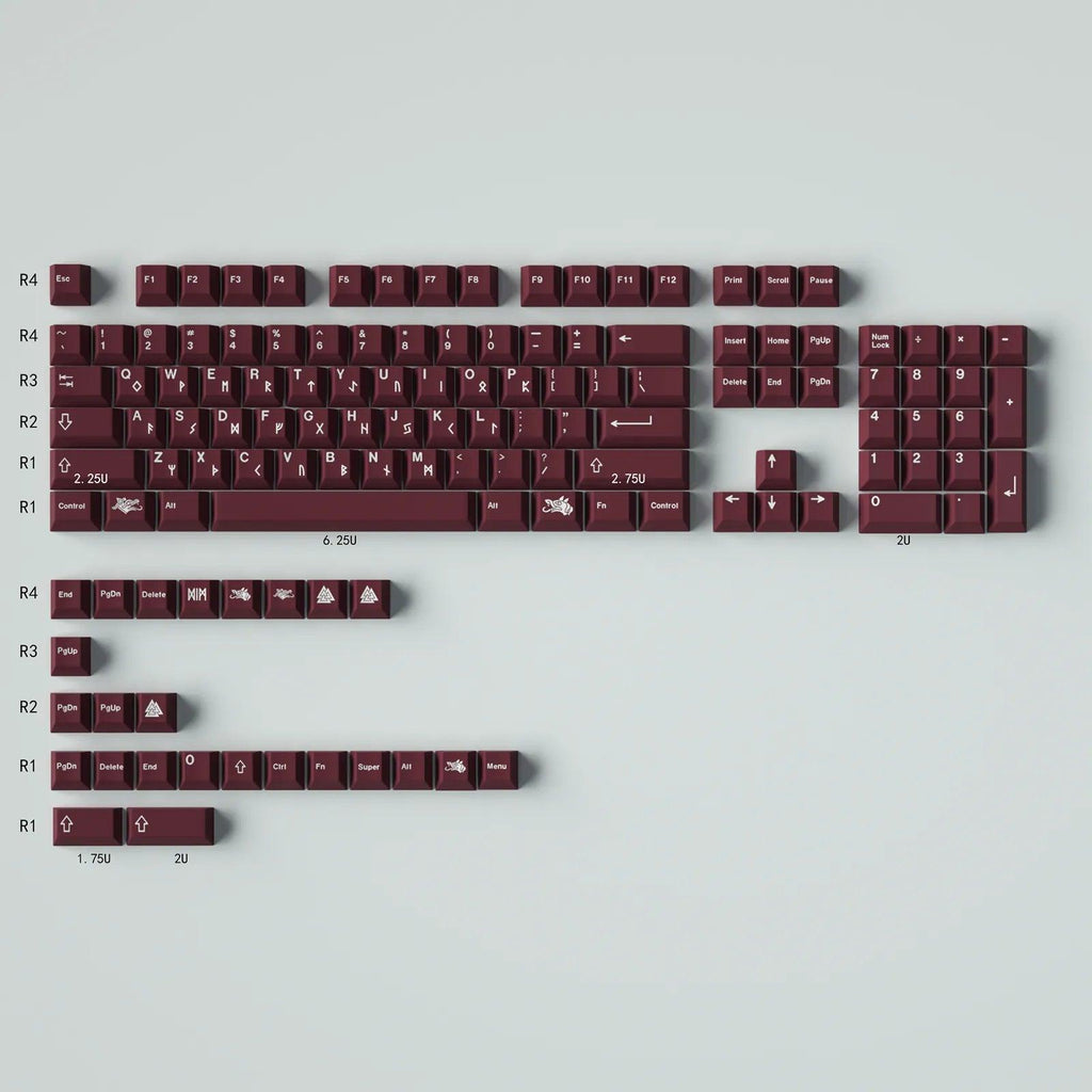 Red Riot - PBT Keycap Set - Cherry Profile - 129 Keycaps - Clickeys.nl