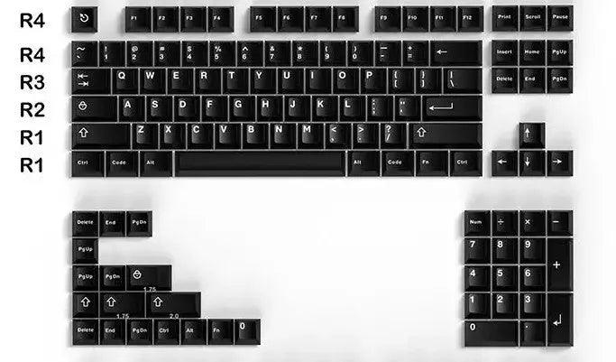 Full Black - PBT Keycap Set - Cherry Profile - 121 keycaps - Clickeys.nl