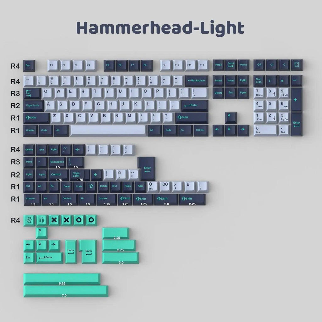 Hammerhead Light - PBT Keycap Set - OEM Profile - 173 Keycaps - Clickeys.nl